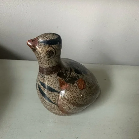 Tonala Mexican pottery bird hand painted - Picture 2 of 10